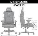 AndaSeat Novis Series Fabric Best Budget Ergonomic Gaming Chair - Ash Grey - XL Size